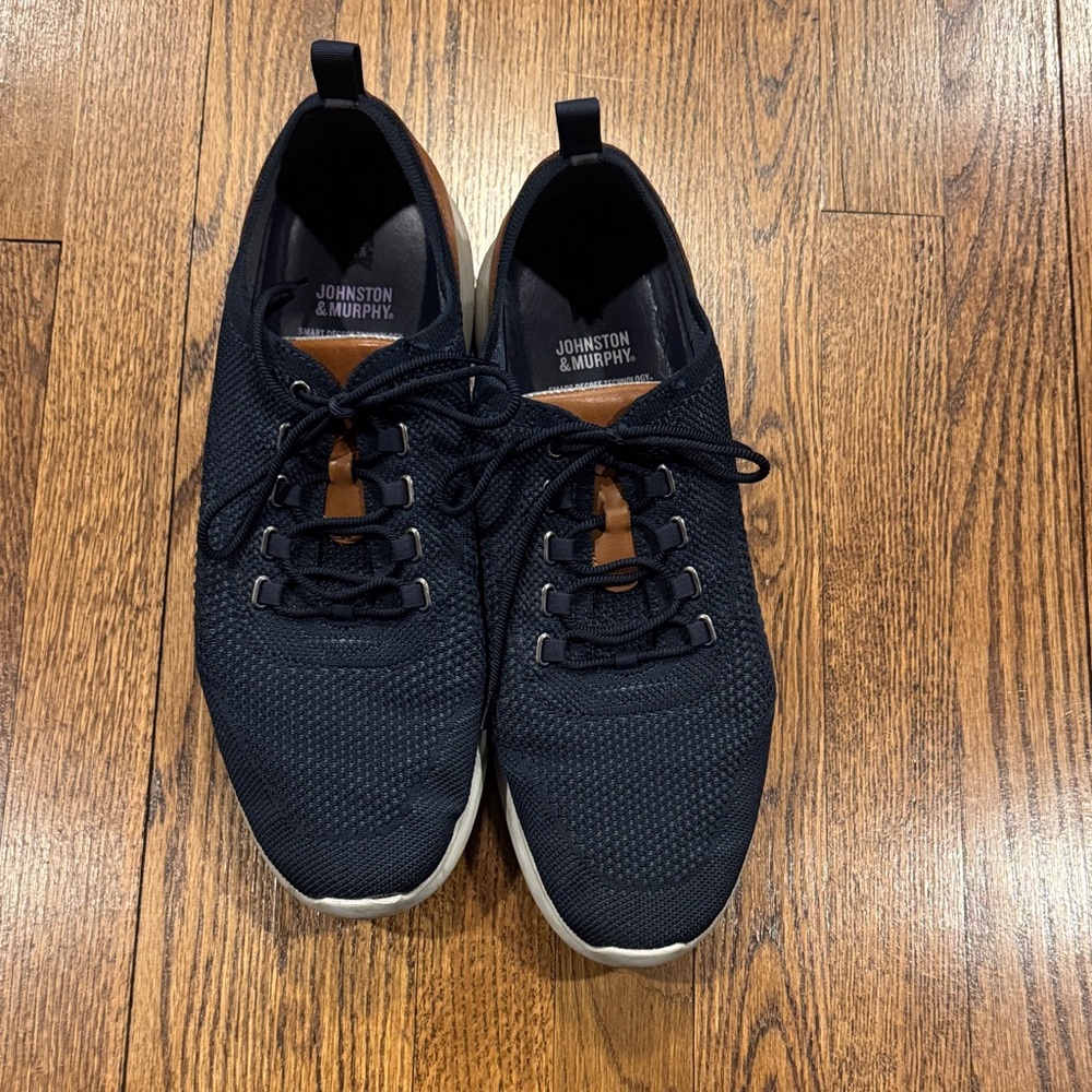 Johnston & Murphy Men's Amherst 2.0 knit plain toe Navy Sneakers size 13M